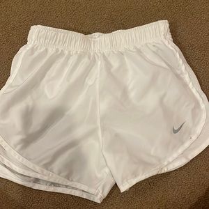 White Nike athletic shorts